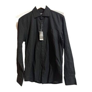 Daniel K Men’s NWT Linen Cotton Button Down Shirt Black size XL Tailored Fit